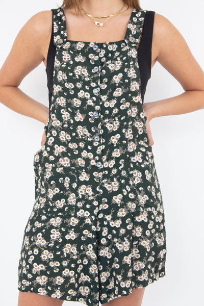 Green Floral Playsuit - Size XXS/XS
