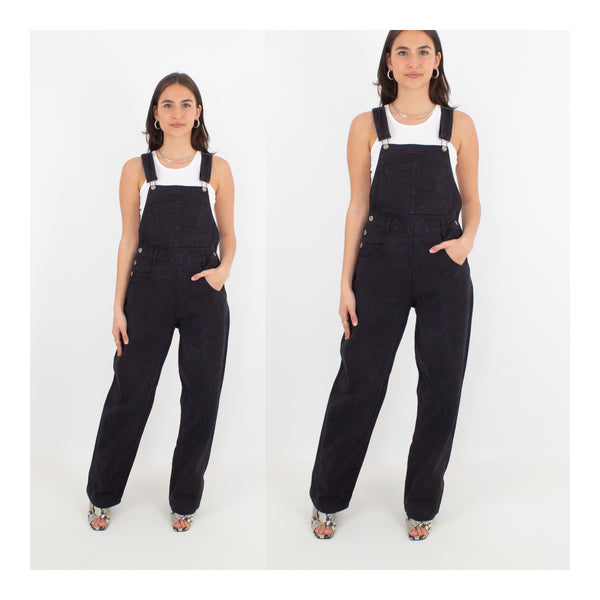 Black Long Denim Overalls - J Galt - Size XS/S