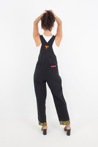 Tweety Bird Looney Tunes Long Black Denim Overalls - Size S/M
