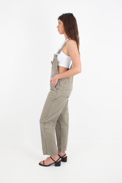 Light Brown Long Denim Overalls - Size S