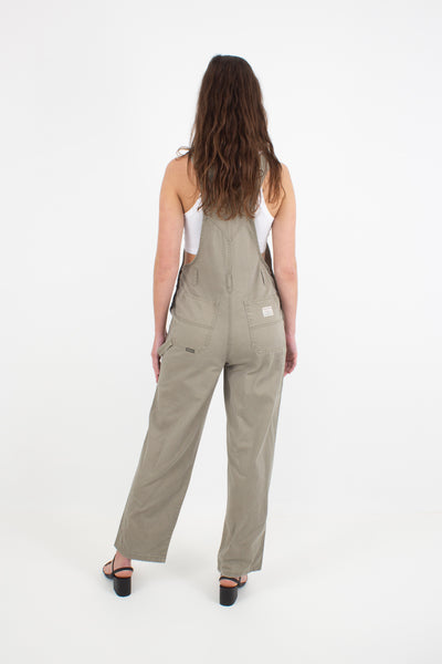 Light Brown Long Denim Overalls - Size S