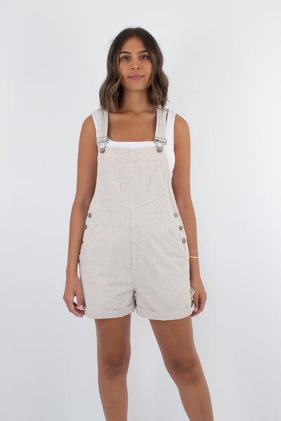 Light Brown & White Check Overalls - 2 Sizes S & M