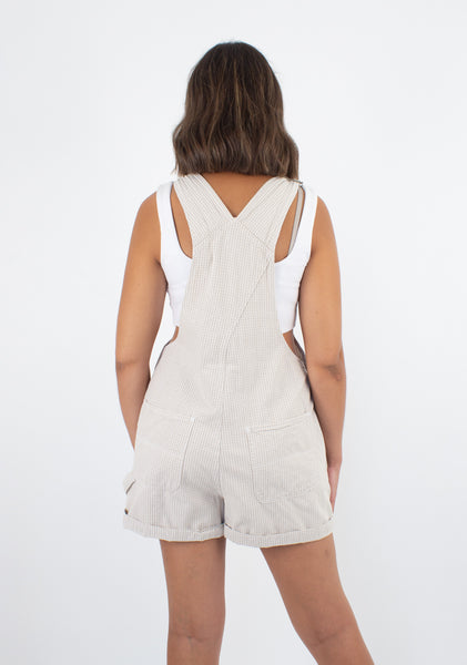 Light Brown & White Check Overalls - 2 Sizes S & M