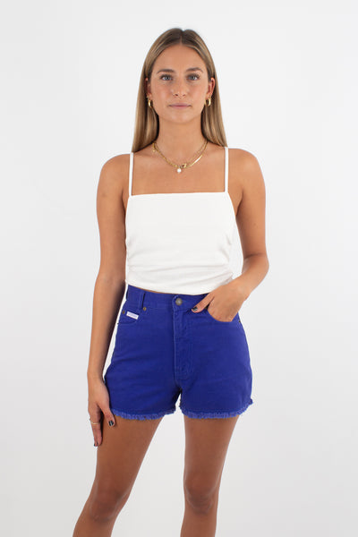 High Waist Purple Denim Shorts - Deadstock - 3 Sizes XXS & XS & S