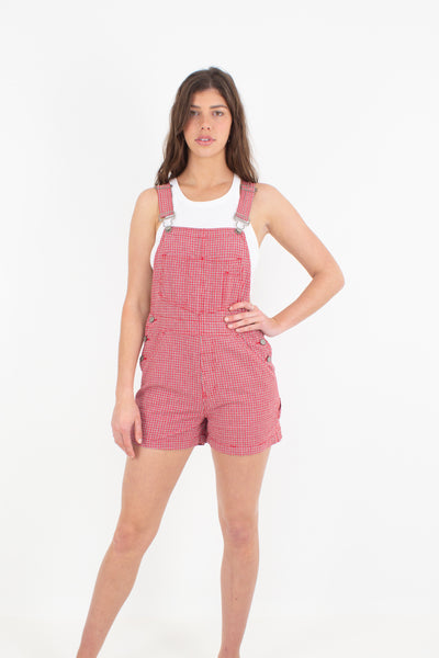 Red & Black Gingham Check Overalls - 2 Sizes S & L
