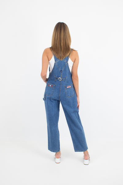 Tweety Bird Long Blue Denim Overalls with Patches - Size S