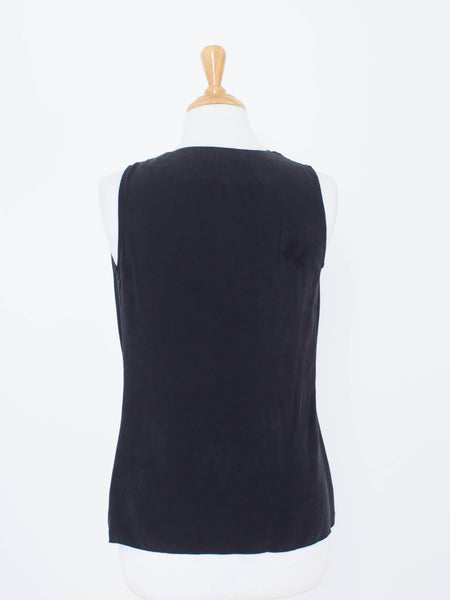 Black Silk Drape Cowl Neck Blouse | 3 Sizes - XS, S & M