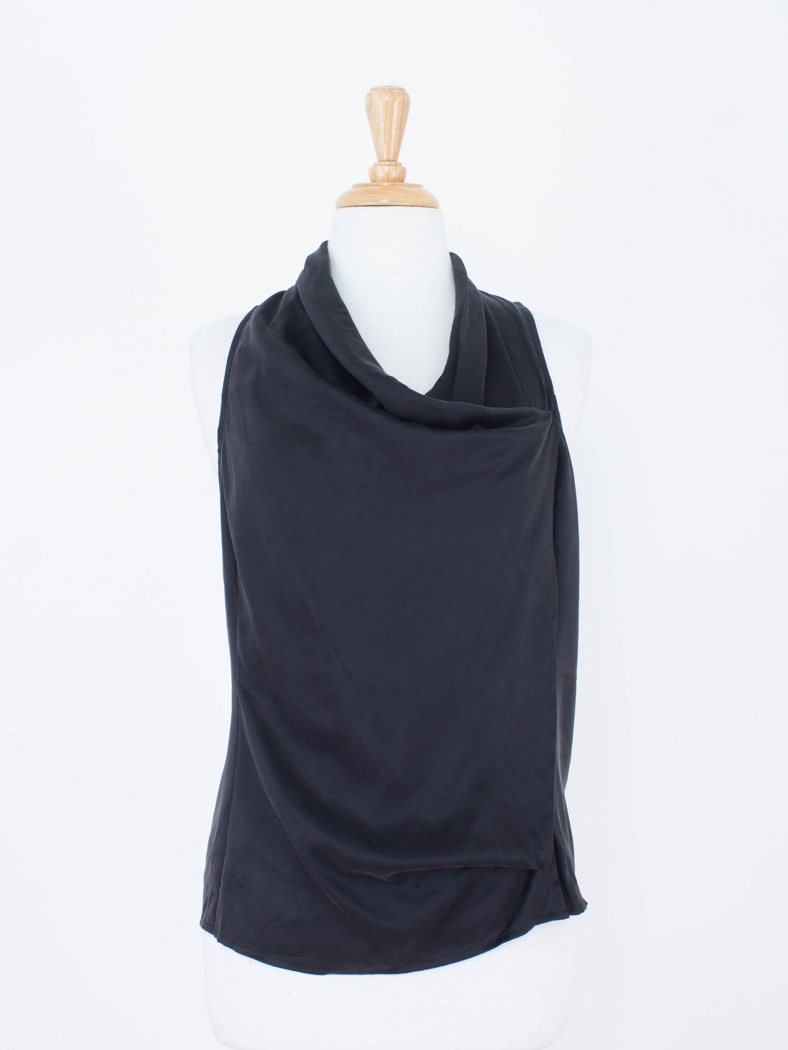 Black Silk Cowl Neck Wrap Blouse | 3 Sizes - XS, S & M