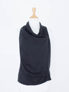 Black Silk Cowl Neck Wrap Blouse | 3 Sizes - XS, S & M