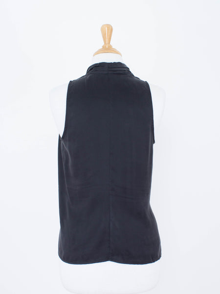 Black Silk Cowl Neck Wrap Blouse | 3 Sizes - XS, S & M