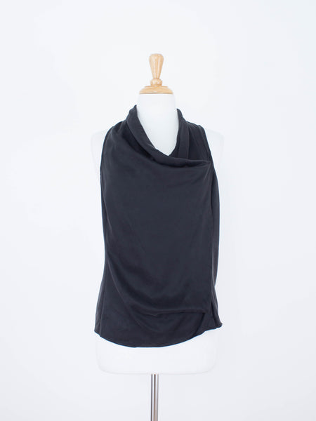 Black Silk Cowl Neck Wrap Blouse | 3 Sizes - XS, S & M