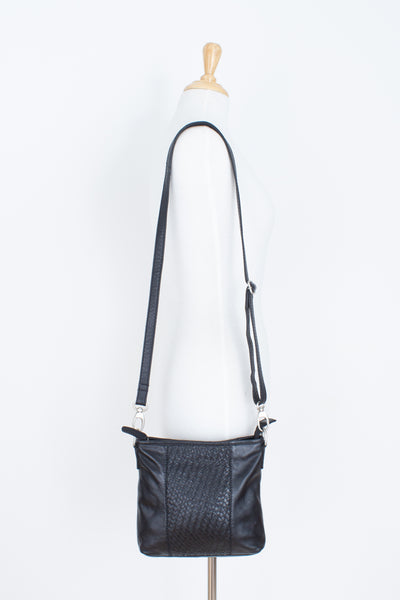 Black Leather Shoulder Bag - Colorado