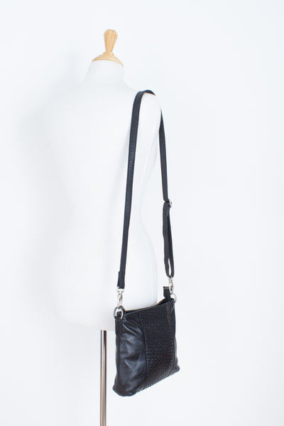 Black Leather Shoulder Bag - Colorado