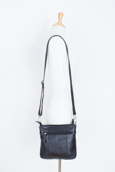 Black Leather Shoulder Bag - Colorado
