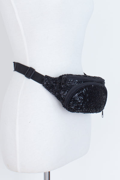 Black Sequin Bumbag