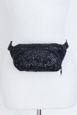 Black Sequin Bumbag