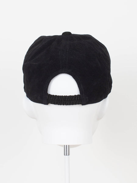 90s Black Suede Baseball Cap - One Size