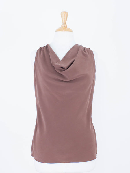 Black Silk Drape Cowl Neck Blouse | 3 Sizes - XS, S & M