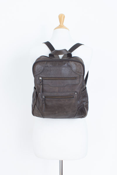 Distressed Brown Leather Backpack - Colorado