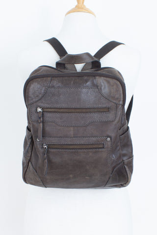 Distressed Brown Leather Backpack - Colorado