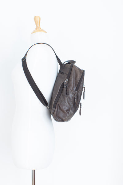 Distressed Brown Leather Backpack - Colorado