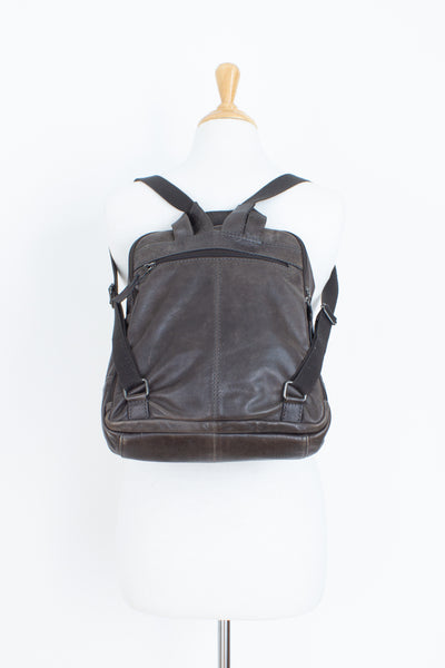 Distressed Brown Leather Backpack - Colorado