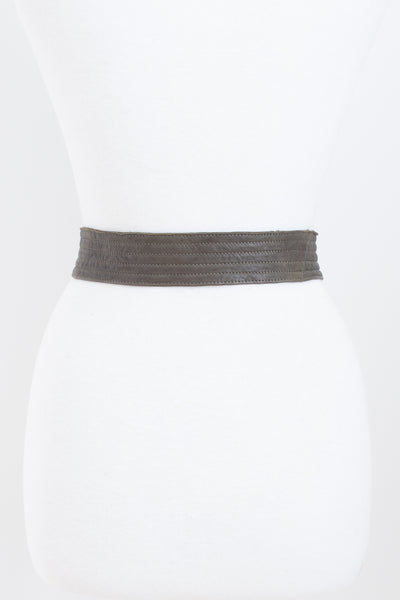 Dark Olive Green Soft Leather Belt - Size 26"-29" / S