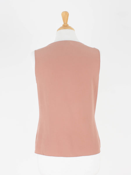 Dusty Rose Frill Pleat Twist Blouse - Suede Silk | 3 Sizes - XS, S & M