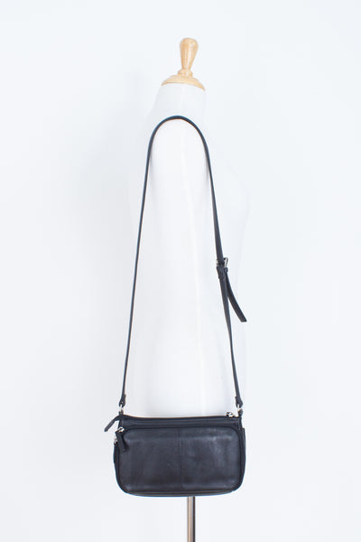 Black Leather Mini Shoulder Bag - Sequel