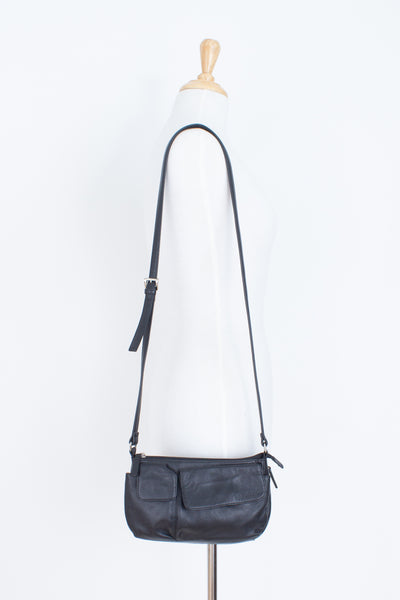 Black Leather Mini Shoulder Bag - Sequel