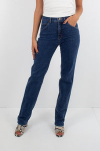 70s LEE Dark Blue Jeans - Straight Leg - Size S / 27"