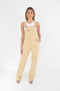 70s Mustard Long Denim Overalls - Size XXS/XS