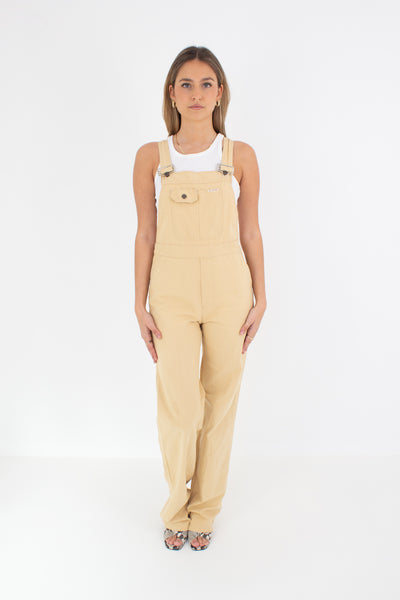 70s Mustard Long Denim Overalls - Size XXS/XS