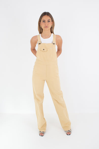 70s Mustard Long Denim Overalls - Size XXS/XS