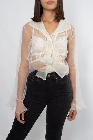 90s Sheer Blouse - Free Size
