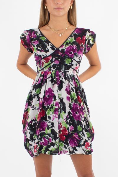 Floral Silk ALANNAH HILL Mini Dress - XXS/XS