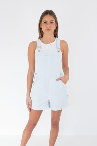 Baby Blue & White Gingham Check Overalls - 3 Sizes S, M & L