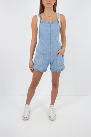 Backless Light Blue Denim Overalls Playsuit - Union Bay - Size S