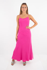 Barbie Pink Silk Maxi Dress - Size XS/S