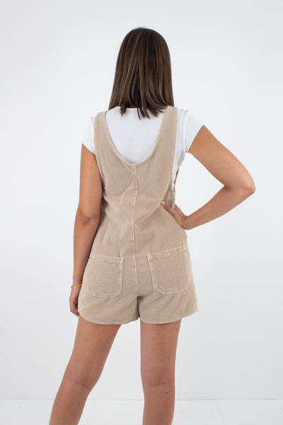 Beige Cord Playsuit Overalls - Size S/M