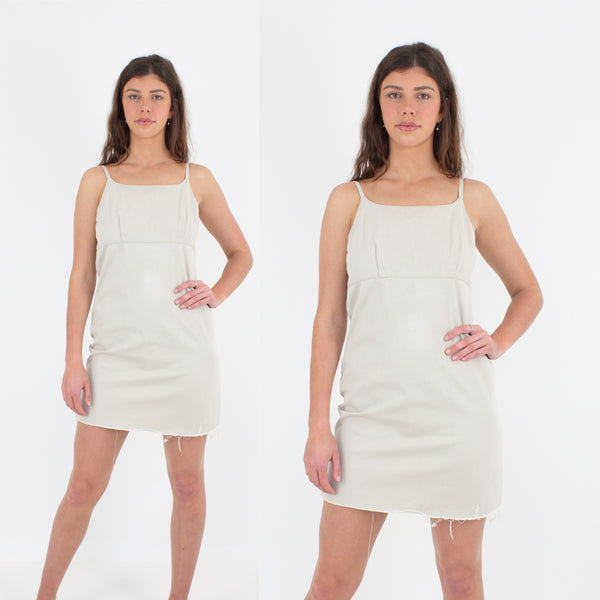 Beige Denim Mini Dress - Size M