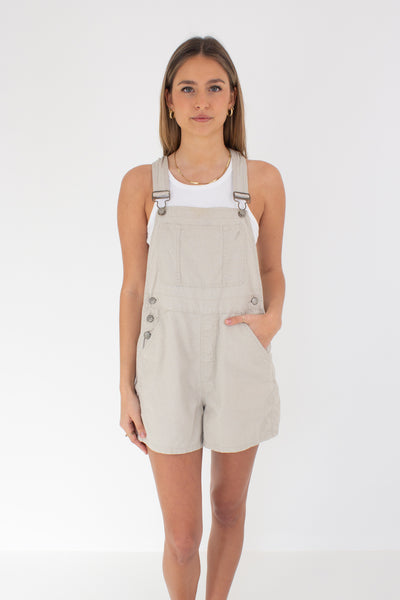 Beige Linen Overalls - No Boundaries - Size S