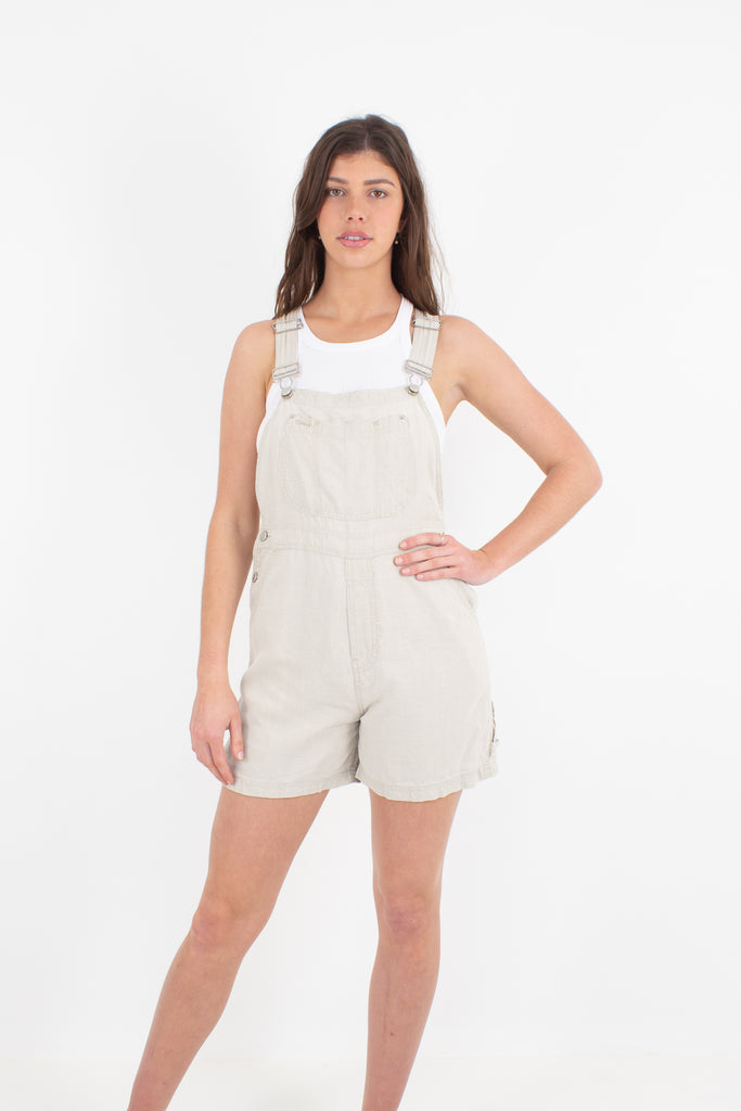Beige linen sales overalls