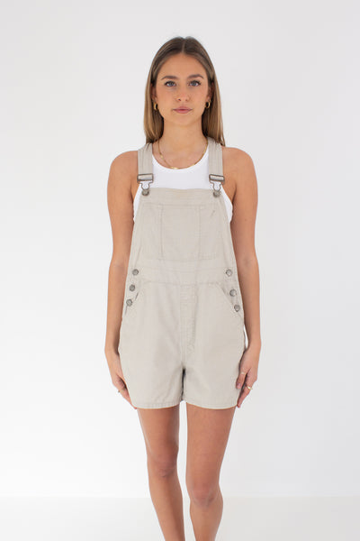 Beige Linen Overalls - No Boundaries - Size S