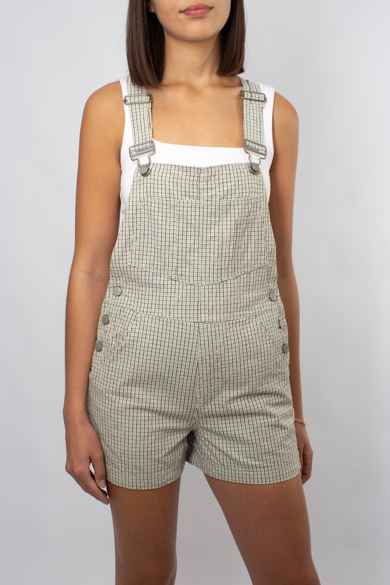 Beige & Black Check Overalls - Size XS & M