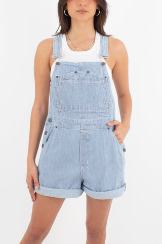 Striped Blue Denim Overalls - 4 Sizes S, M, L & XL