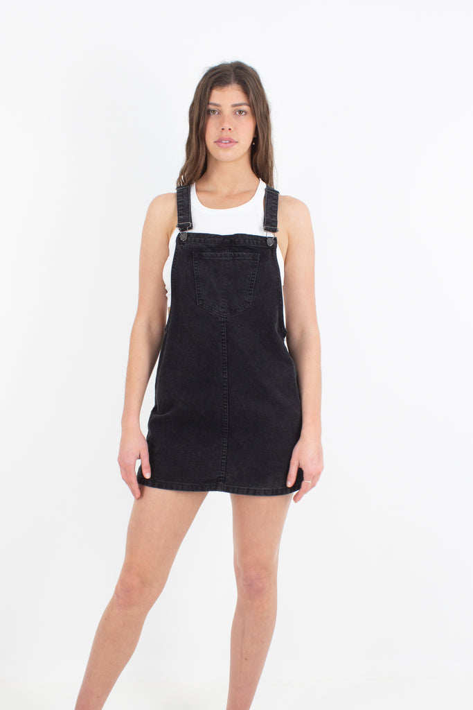 Denim Overall Dress | Denim overall dress, Overall dress, Blue shirt outfits