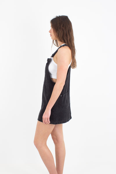 Black Denim Overall Dress - Size M/L