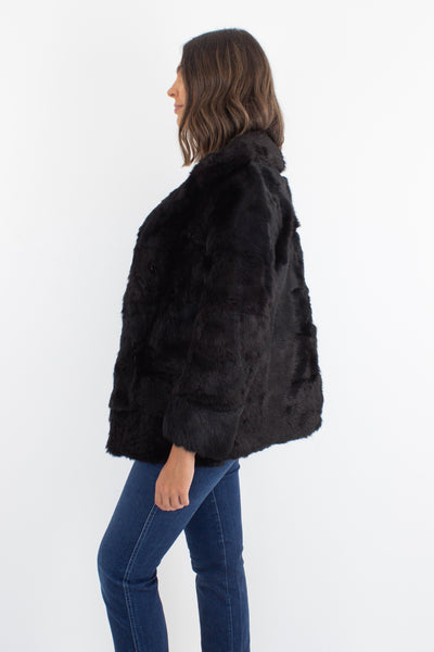 Black Fur Coat - Size S/M
