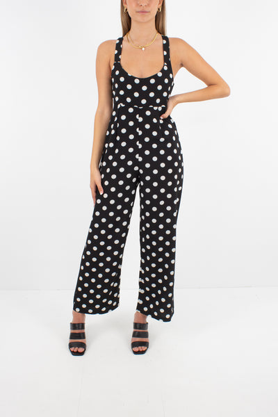 Black & White Polka Dot Jumpsuit - Size XS/S